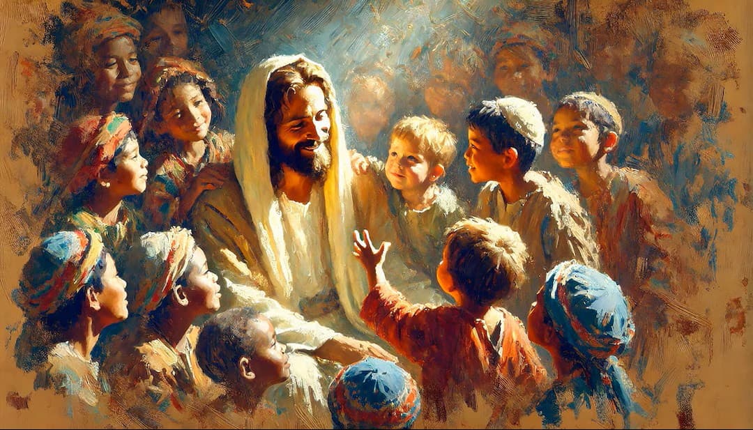 Jesús rodeado de niños — pintura
